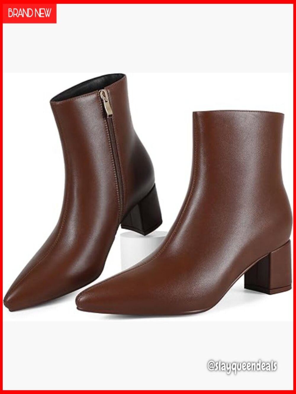 Pointed Toe Ankle Boots with Chunky Block Heel, Low Heel Booties for Women